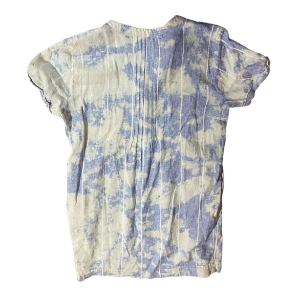 Faherty Gemina Women's Sky Blue Linen Gemina Dress with Pockets Sz XS Pintucked - Picture 3 of 5